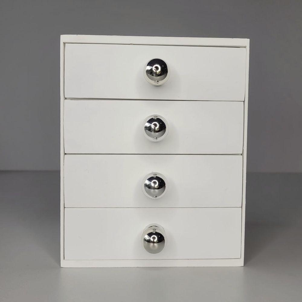 Gaveteiro Em Mdf Com 4 Gavetas (20x16x16) Branco - 3
