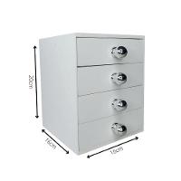 Gaveteiro Em Mdf Com 4 Gavetas (20x16x16) Branco - 4