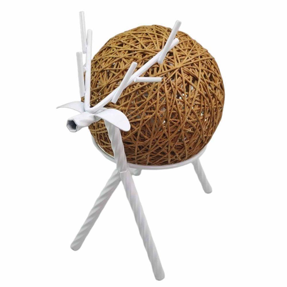 Luminaria Abajur Cervo Rustica Rena Natal Decoraçao Mesa Sala Quarto Estante Prateleira Recepçao Hotel Pousada Restaurante - 1