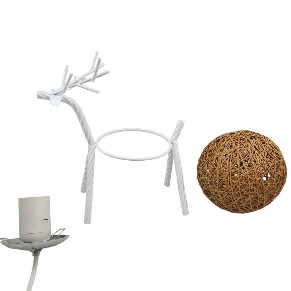 Luminaria Abajur Cervo Rustica Rena Natal Decoraçao Mesa Sala Quarto Estante Prateleira Recepçao Hotel Pousada Restaurante - 5