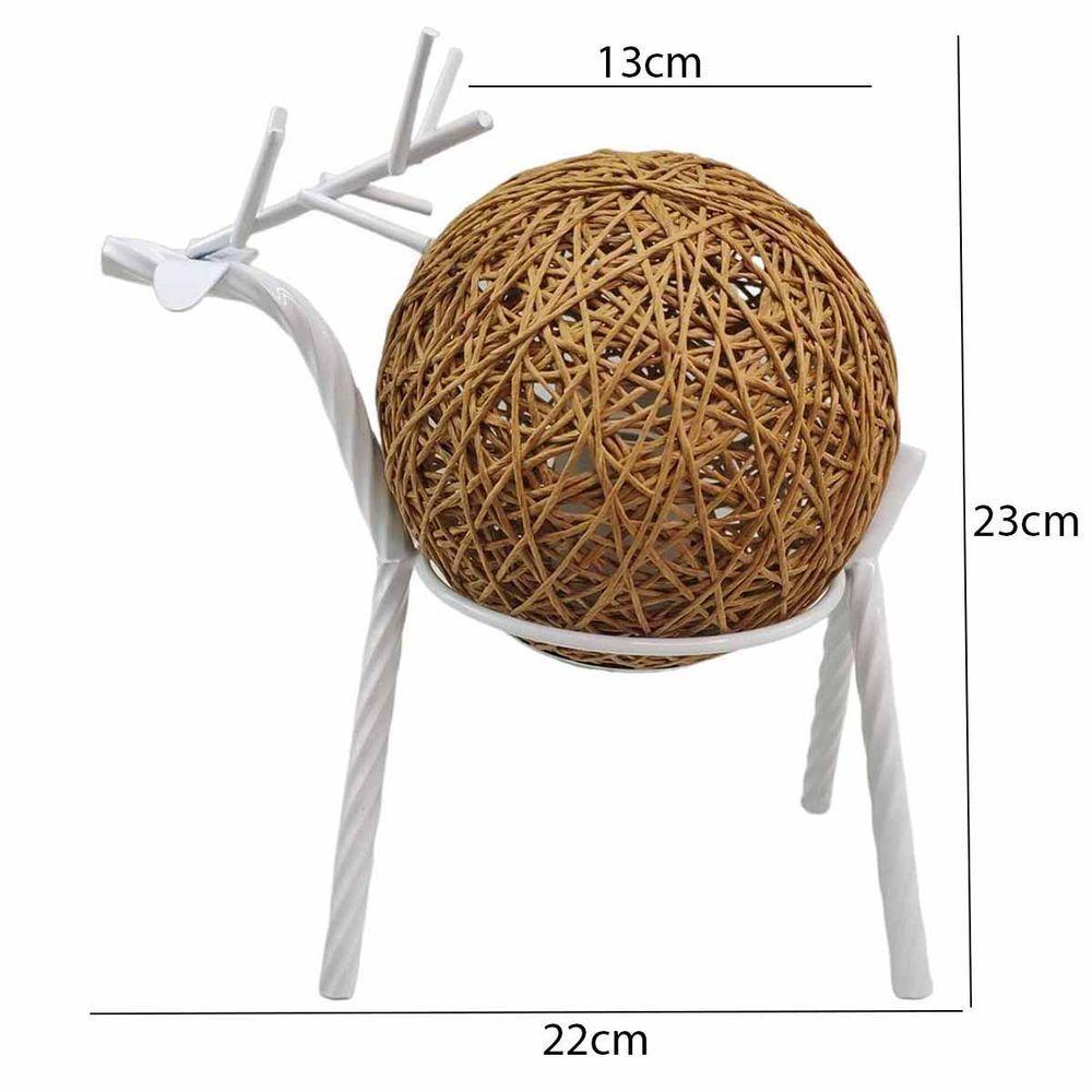 Luminaria Abajur Cervo Rustica Rena Natal Decoraçao Mesa Sala Quarto Estante Prateleira Recepçao Hotel Pousada Restaurante - 9