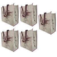 Bolsa Ecologica Sacola Reutilizavel Kit 5 Unidades Compras Mercado Pratica Resistente Alça Dobravel - 1