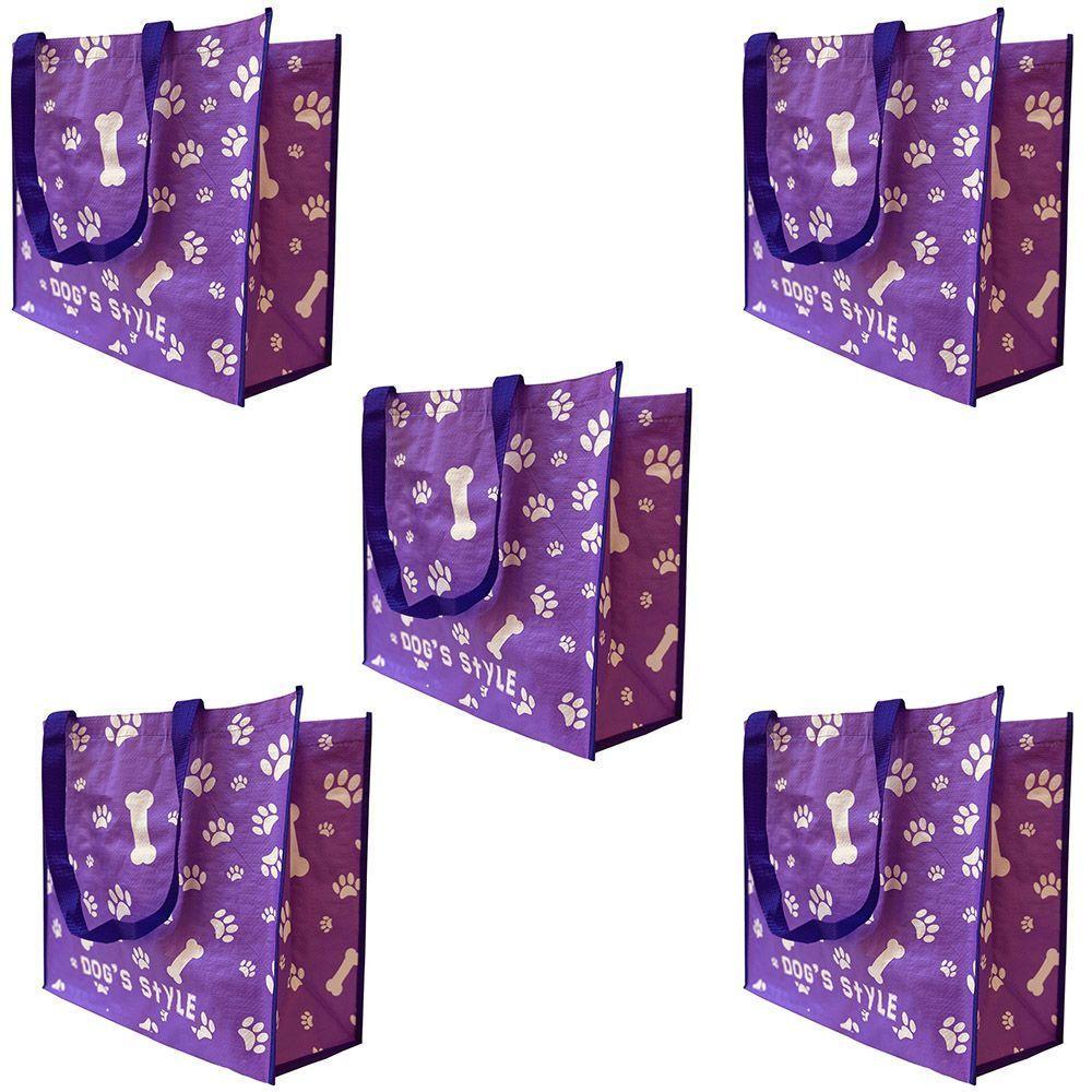 Bolsa Ecologica Ecobag Retulizavel Kit 5 Uni Sacola Ombro Compras Mercado Economica Reciclavel - 1