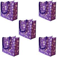 Bolsa Ecologica Ecobag Retulizavel Kit 5 Uni Sacola Ombro Compras Mercado Economica Reciclavel - 1