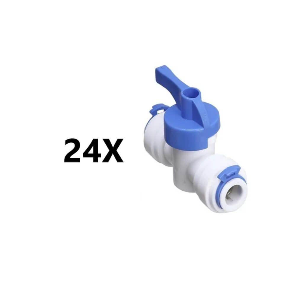 24 Valvula Registro Engate Rápido Branca Filtro 1-4, 8, 3-8 - 1