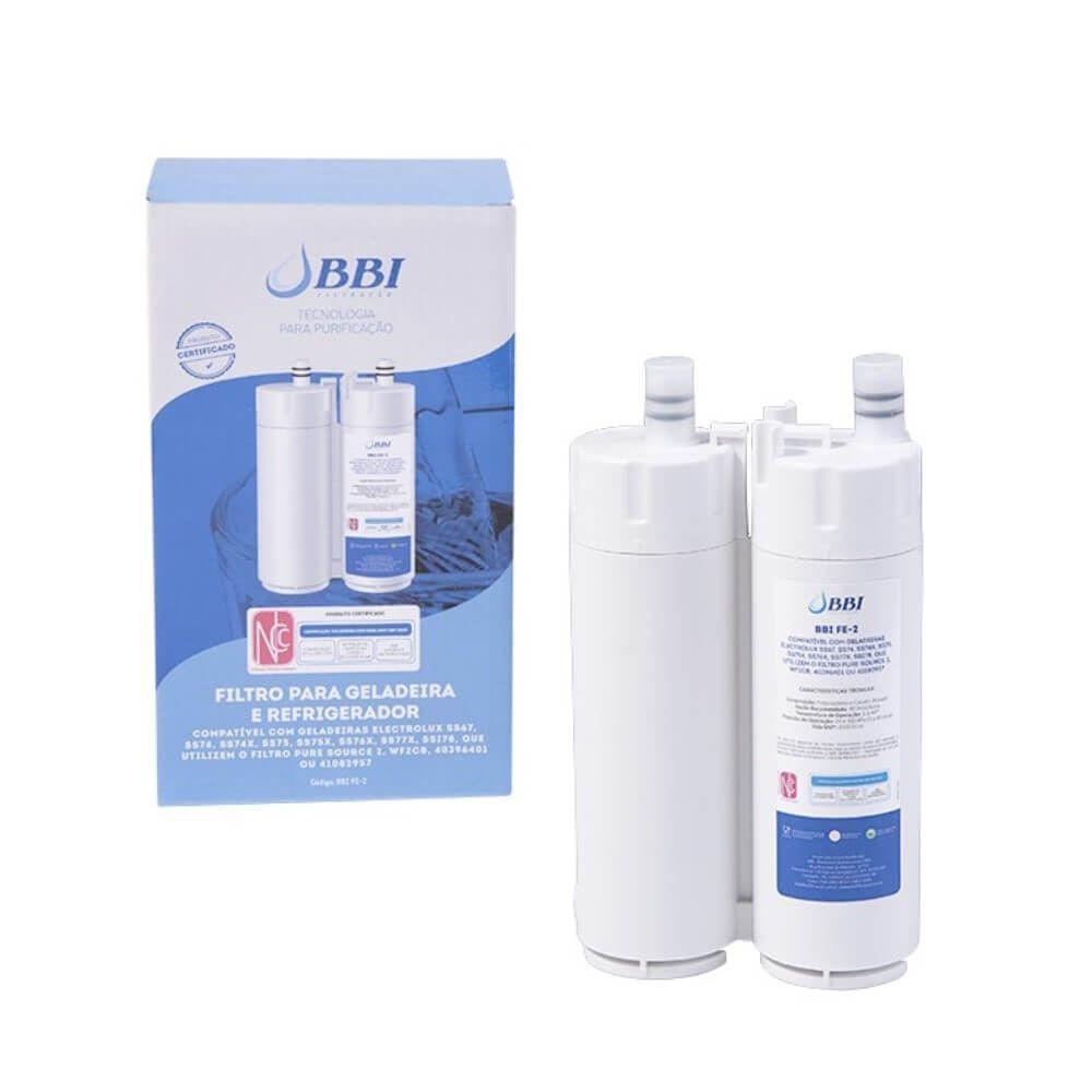 Kit 2 Filtros Para Geladeira E Refrigerador Bbi Fe-2 Compatível Com Eletrolux Que Utilizam O Pure Source 2 - 2