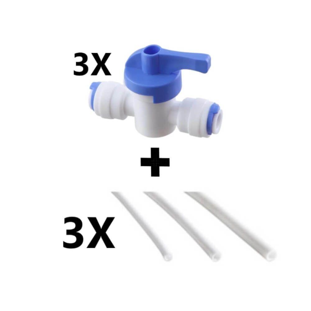 3 Valvula Registro Engate Rápido 5-16 Branca 8 Mm + 3 Metros - 1