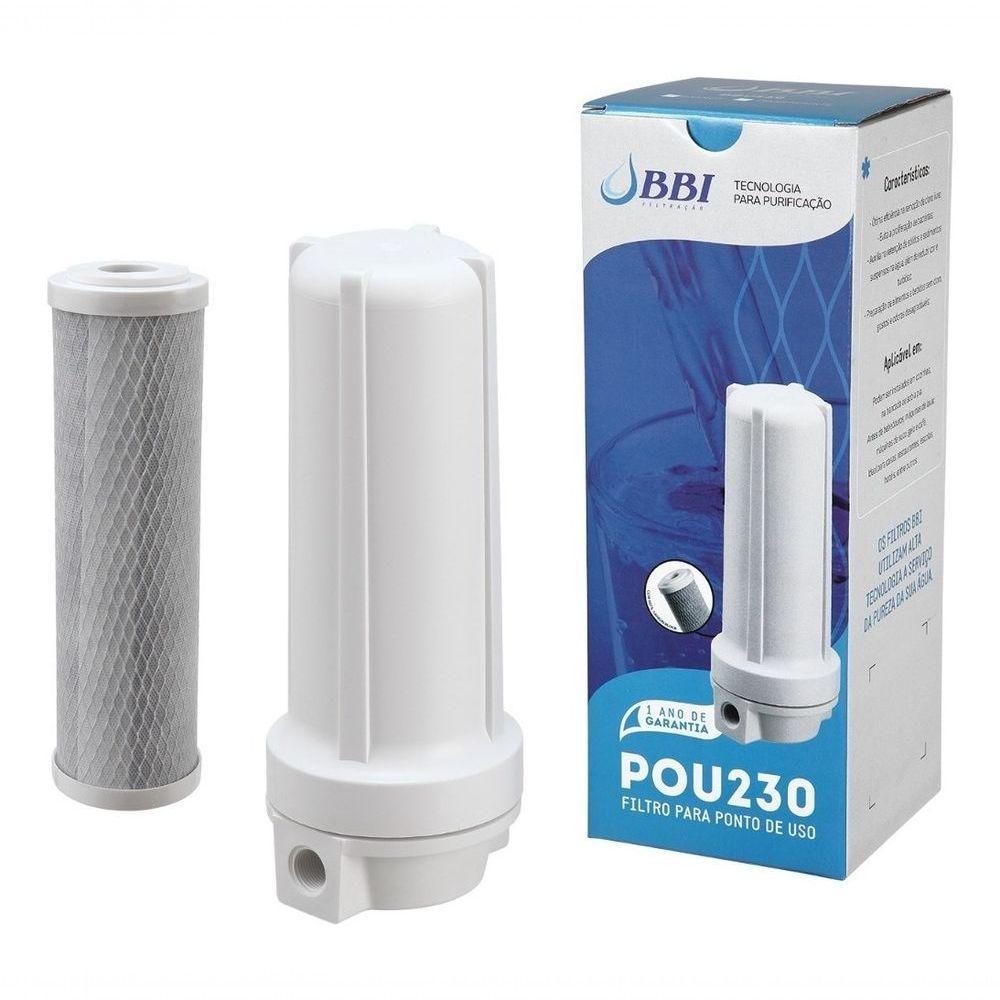 Filtro Agua 9 3-4 Pou Carvão Ativado Bbi 230 Com Torneira Cor Branco - 1