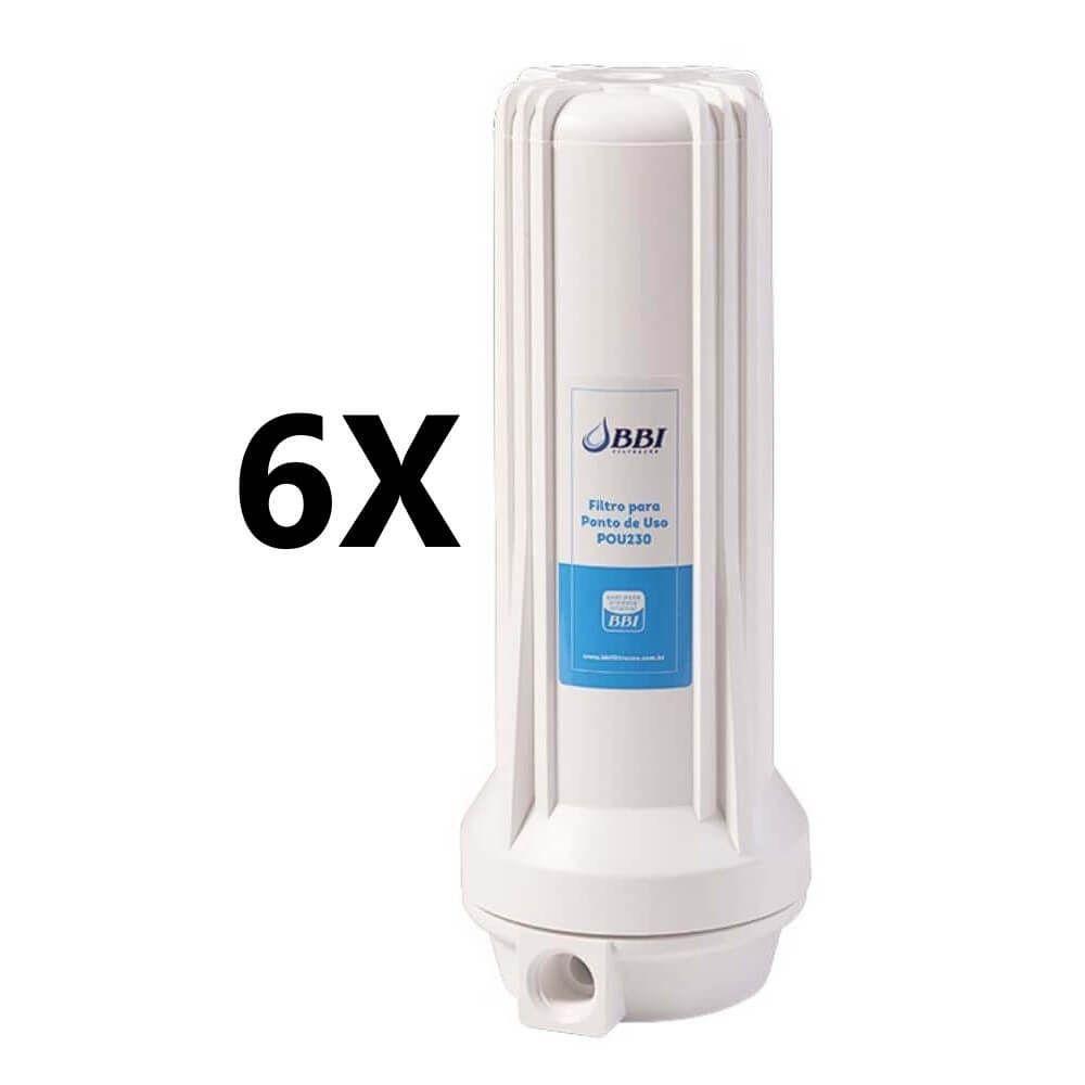 Kit C- 6 Filtro Agua 9 3-4 Ponto De Uso Pou Carvão Bbi 230-br - 1