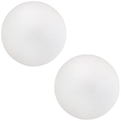 Kit 02 Assentos Redondo Banqueta Cadeira Estofados Poltronas H02 Corino Branco 30 Cm - Lyam Decor