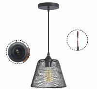 Lustre Pendente Abajur Cupula Decoraçao Casa Quarto Sala Copa Iluminaçao Metal Aramado Ajustavel Luz Teto Lampada - 1
