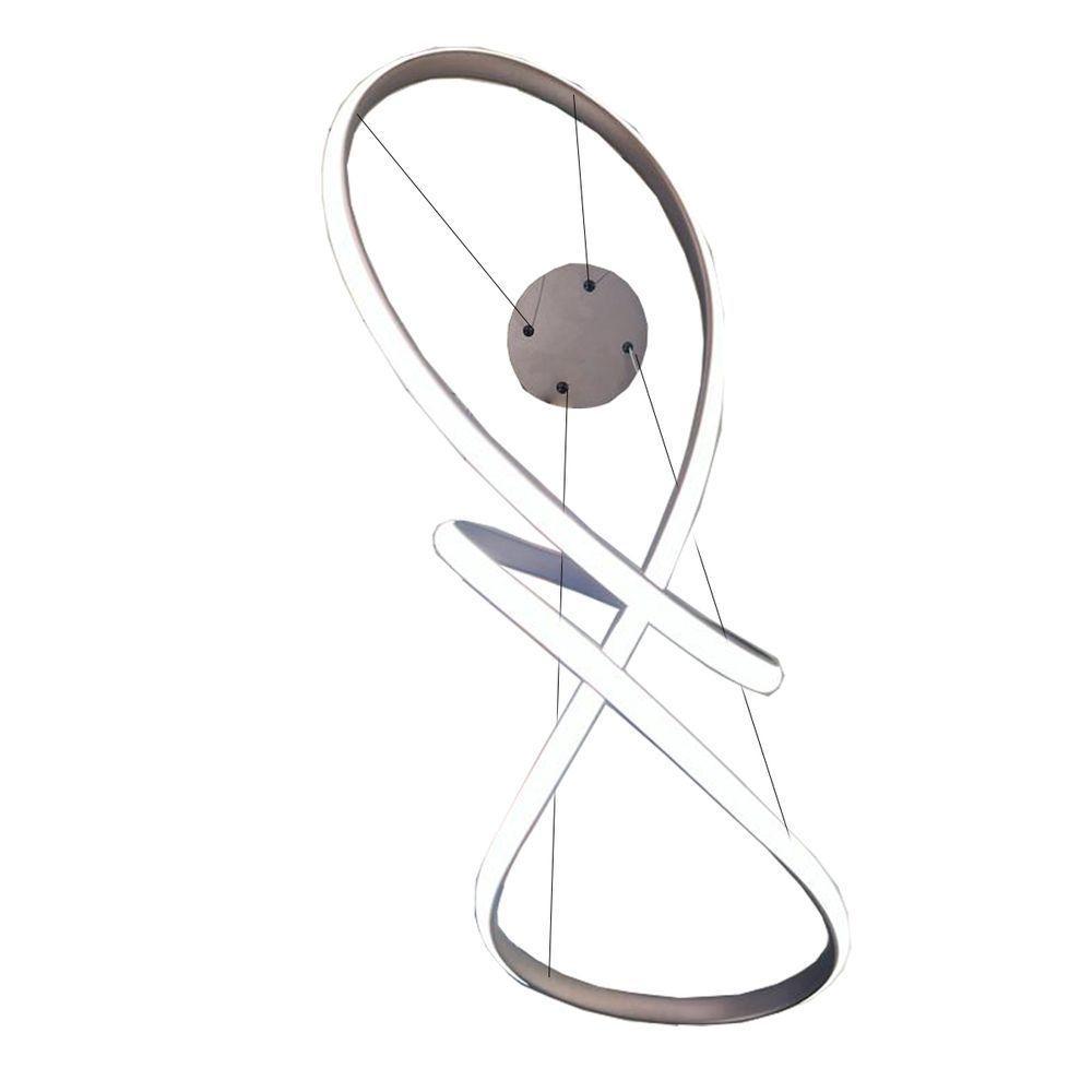 Lustre Pendente Aneis Infinito Arco 3 Em 1 Led 49w Luminaria Ambiente Sala De Estar Quarto Cozinha Recepçao Residencial Comercial Decoraçao Luxo - 5