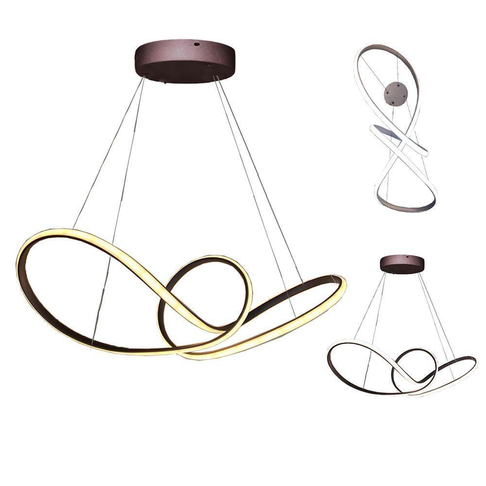 Lustre Pendente Aneis Infinito Arco 3 Em 1 Led 49w Luminaria Ambiente Sala De Estar Quarto Cozinha Recepçao Residencial Comercial Decoraçao Luxo - 10
