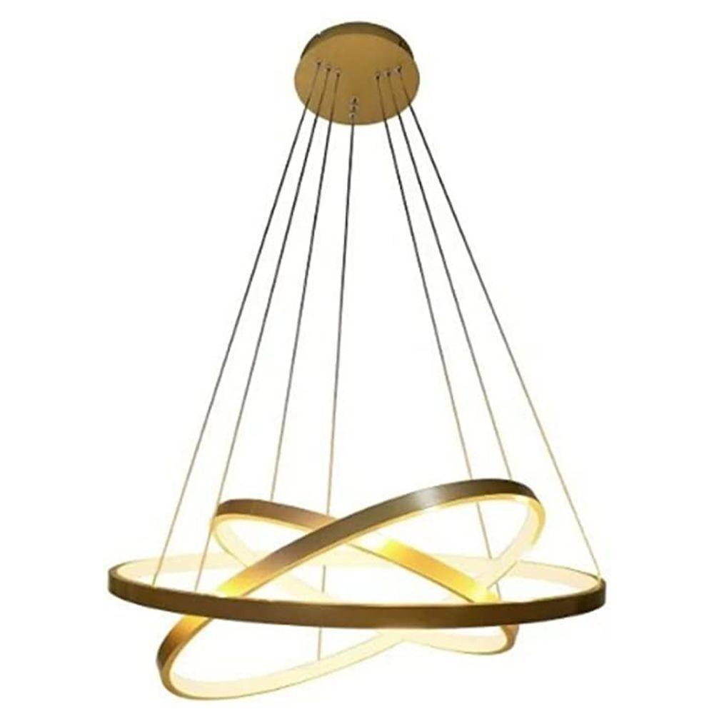 Luminaria 3 Aneis Led Pendente Lustre Perfil 3 Em 1 Ajustavel Decoraçao Luxo Casa Sala Quarto Ambiente Iluminaçao Moderno Residencial - 1