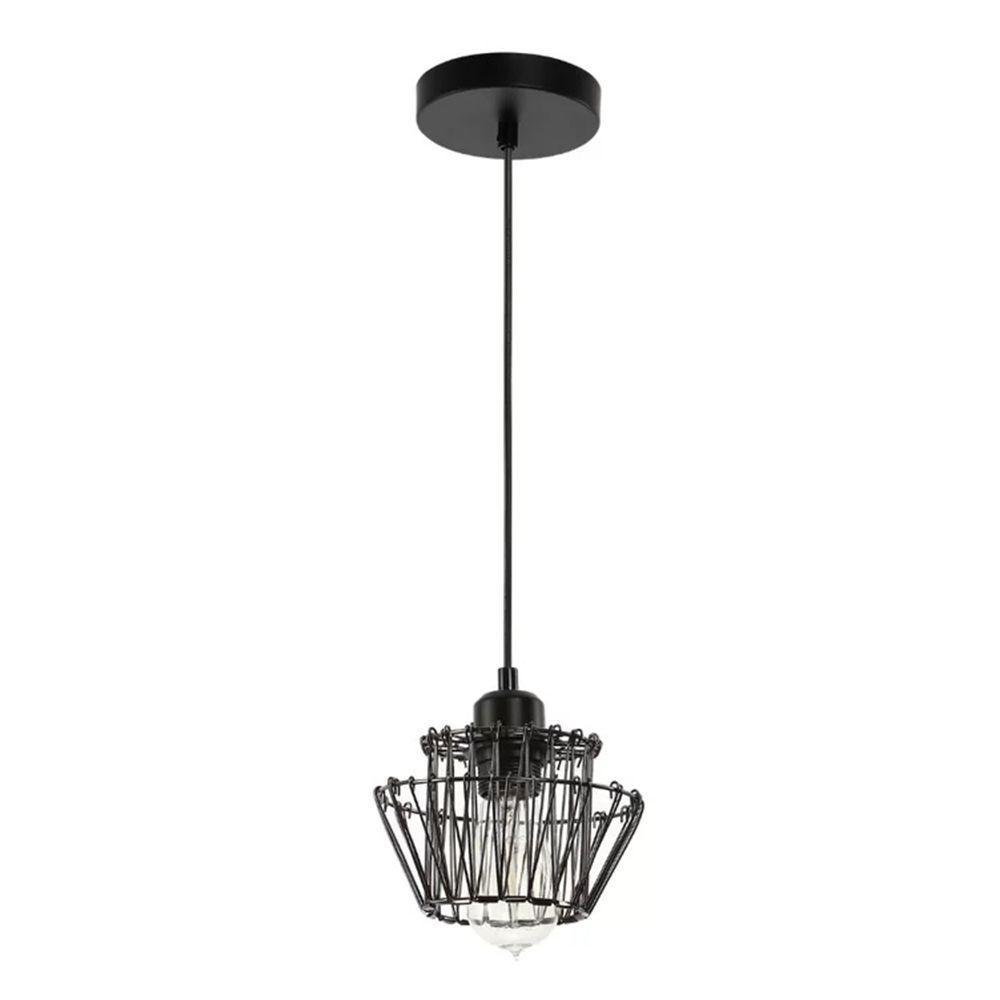 Lustre Pendente Luminaria Teto Decoraçao Flexivel Moderna Rustica Metal Aramado Sala Quarto Mezanino Casa Iluminaçao Resistente - 9