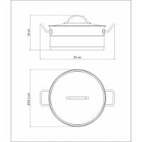 Caçarola Tramontina Professional Rasa Em Aço Inox Fundo Triplo Com Tampa Plana Detalhe Satinado 24 C Tramontina - 9