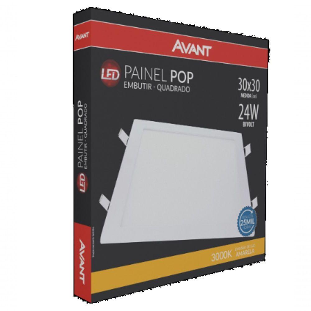 Luminária Led Painel Sobrepor Quadrado 24w Bivolt Avant - 1