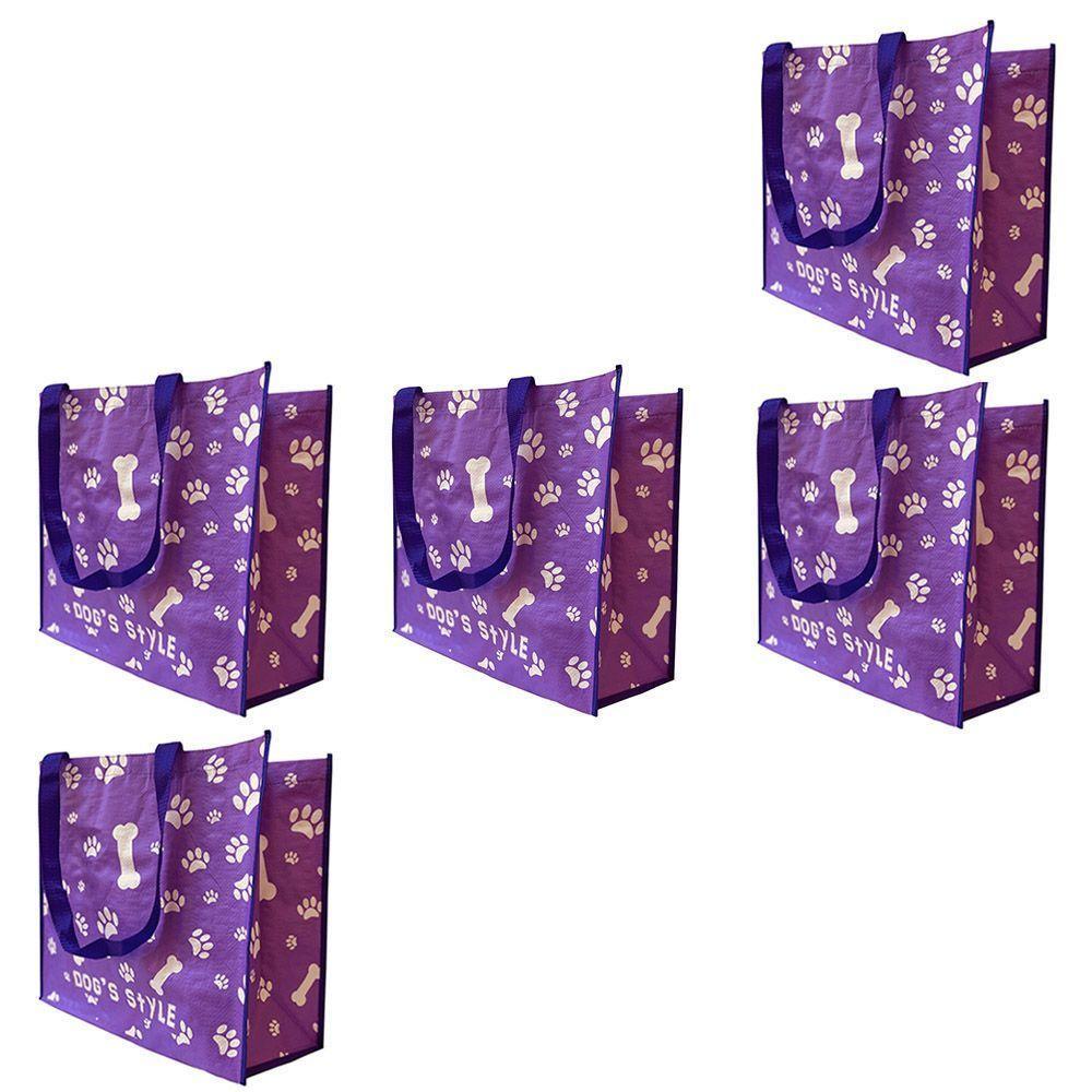 Bolsa Ecologica Ecobag Sacola Ombro Kit 5 Uni Mercado Compras - 1