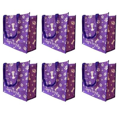 Bolsa Ecobag Kit 6 Uni Sacola Ecologica De Ombro Dobravel Reciclavel Compras Mercado
