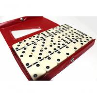 Jogo De Dominó  De Osso Estojo Com 28 Peças Vermelho - 2