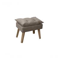 Puff Banqueta Decorativa Opala Capuccino Com Pés Quadrado Smf Decor - 1