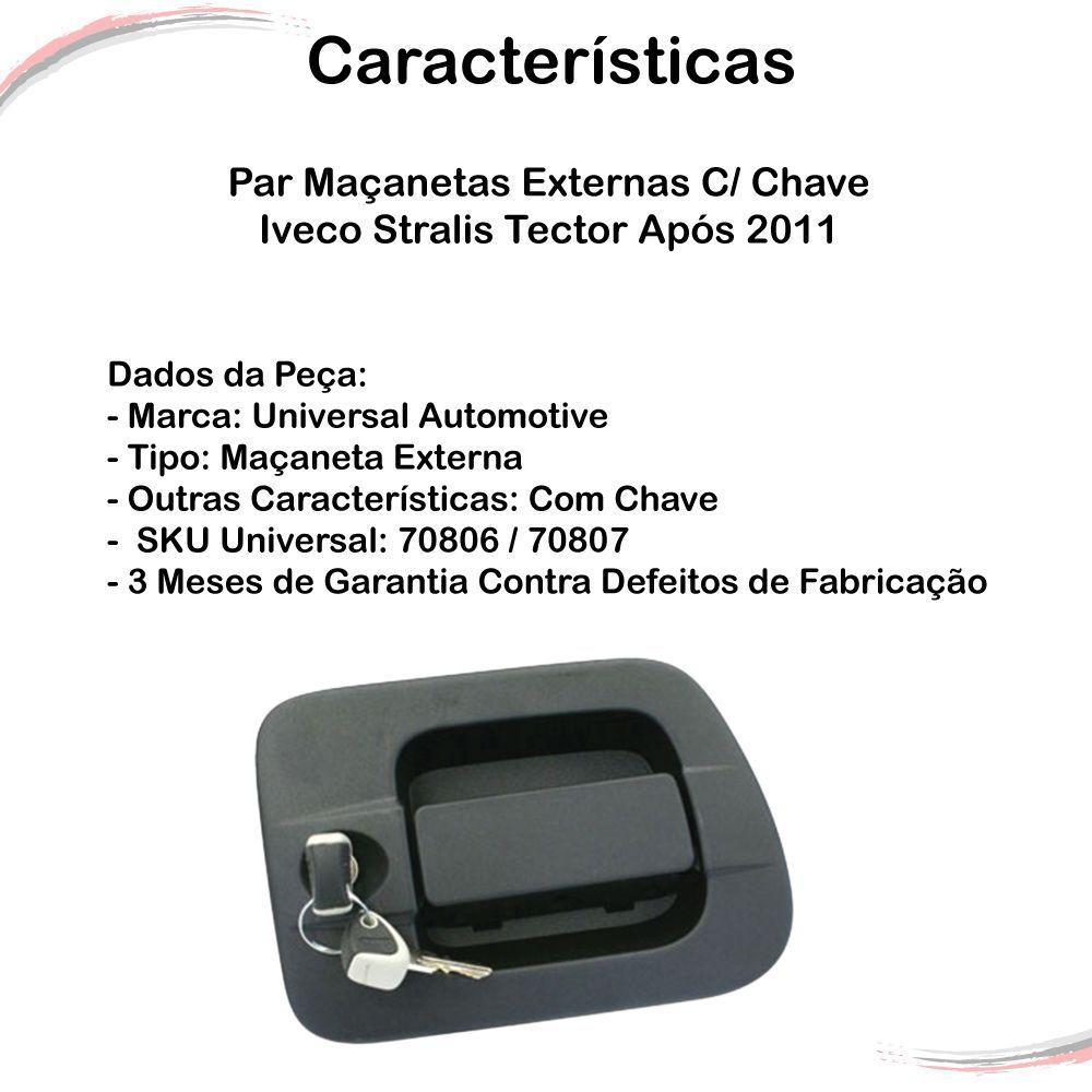 Par Maçanetas Externas C/ Chave Iveco Stralis Tector Após 11 - 4