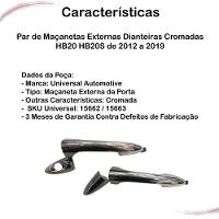 Par Maçaneta Externa Dianteira Cromada Hb20 Hb20s Até 2019 - 4