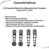 Kit Completo Manivela E Maçaneta Inter Cromado Fusca 71 A 77 - 3