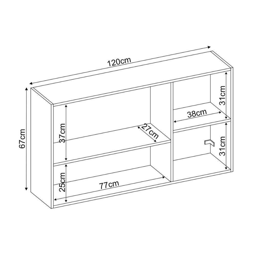 Armário Aéreo p/ Cozinha Firenze 3 Portas 120cm Amendola/Branco - Demóbile - 2