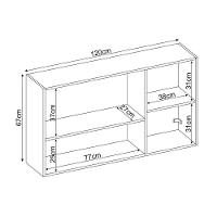 Armário Aéreo p/ Cozinha Firenze 3 Portas 120cm Amendola/Branco - Demóbile - 2