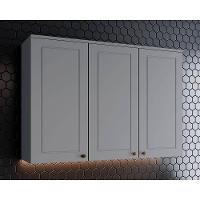 Módulo Cozinha Henn Americana Armário c/ 3 Portas 120cm Cinza - 1