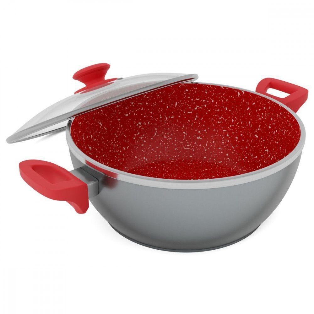 Panela Philco Pph280acr Redstone Com Tampa De Vidro 6,1l Cinza/vermelho - 6