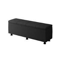 Baú Sapateira Estofada Casal 140 Cm Marte Veludo Skybox Cor Preto - 6