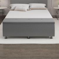 Baú Sapateira Estofada Casal 140 Cm Terra Corino Skybox Cor Cinza - 5