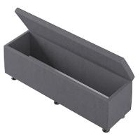 Baú Sapateira Estofada Casal 140 Cm Terra Corino Skybox Cor Cinza - 6