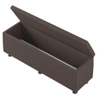 Baú Sapateira Estofada Casal 140 Cm Marte Corino Skybox Cor Marrom