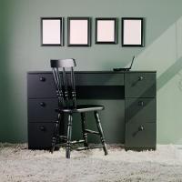 Penteadeira Ditália 7 Gavetas Com Cadeira Pe-100 Preto - 2