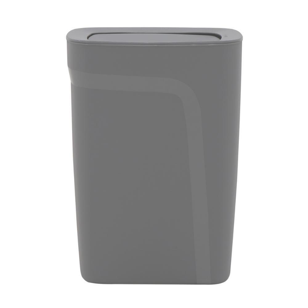Lixeira Tramontina Compact Em Polipropileno Cinza Com Tampa Basculante 10,5 L - 1
