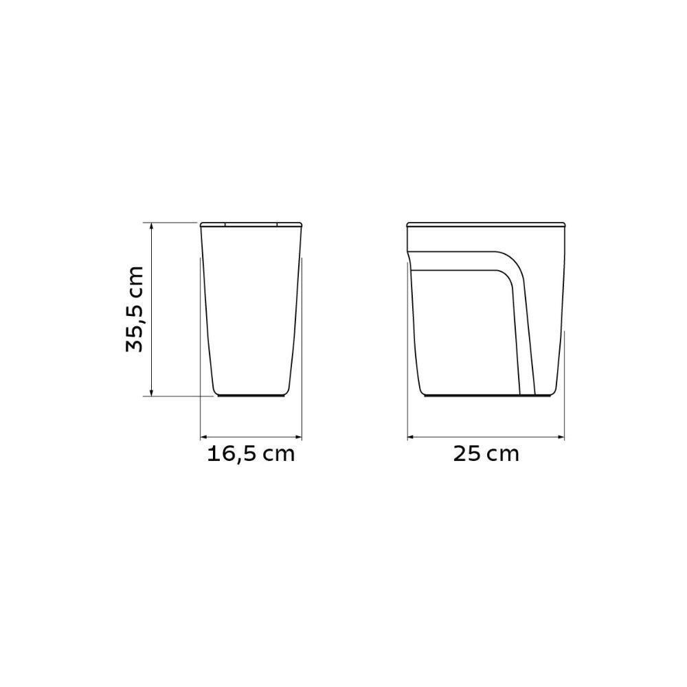 Lixeira Tramontina Compact Em Polipropileno Cinza Com Tampa Basculante 10,5 L - 7