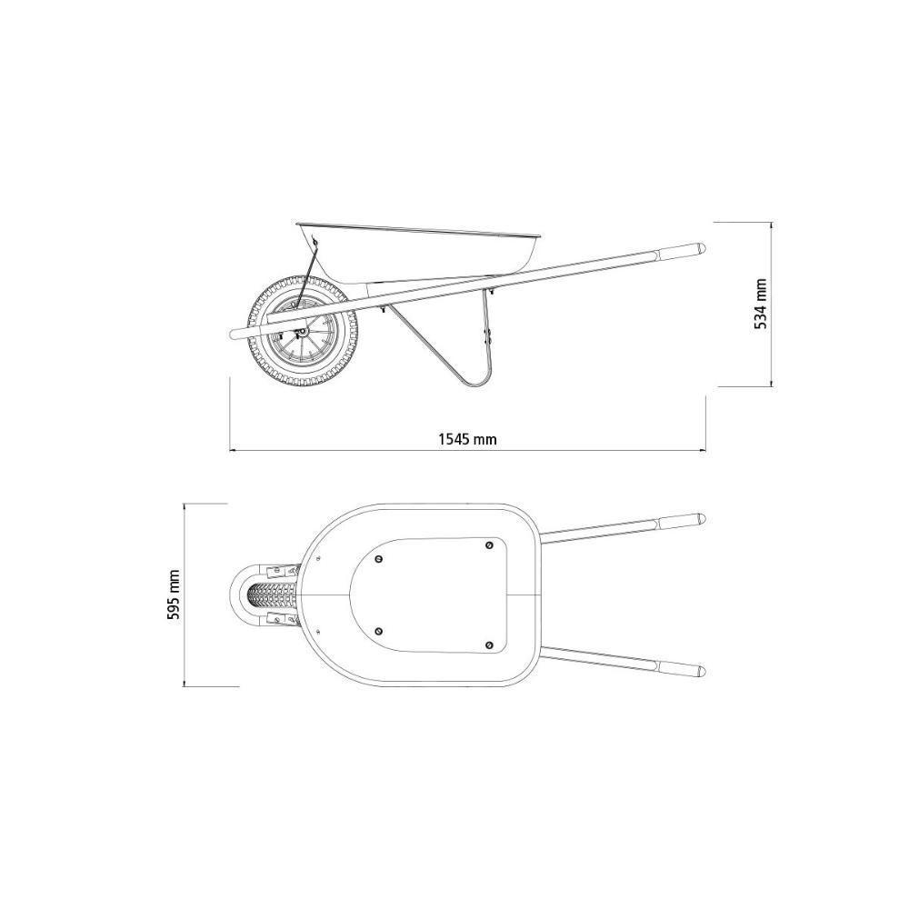 Carrinho De Mão Tramontina Com Caçamba Rasa Plástica Preta 50 L, Braço De Madeira E Pneu Com Câmara - 4