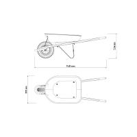 Carrinho De Mão Tramontina Com Caçamba Rasa Plástica Preta 50 L, Braço De Madeira E Pneu Com Câmara