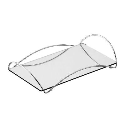 Bandeja Multiuso Hara Bia 16,5 X 26,5 Cm Cor:cromada