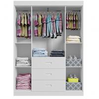 Roupeiro Livia 4 Portas 2 Gavetas Branco Móveis Canaã - 3