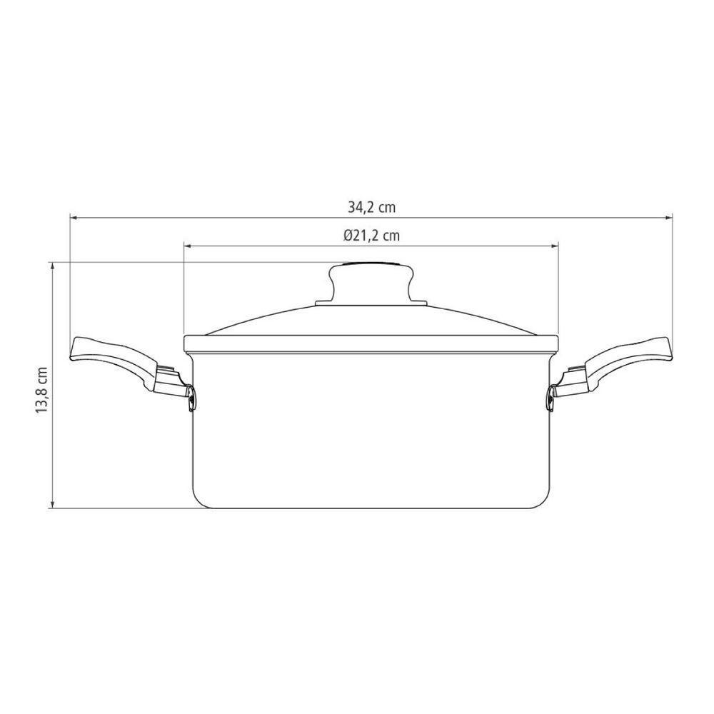 Panela Caçarola Antiaderente Com Tampa De Vidro 20 Cm 2,8l Turim Grafite Tramontina - 2