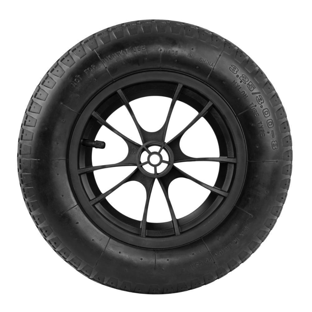 Pneu Com Câmara Tramontina 3.25-8 Polegada Com Roda E Bucha Plásticas - 1