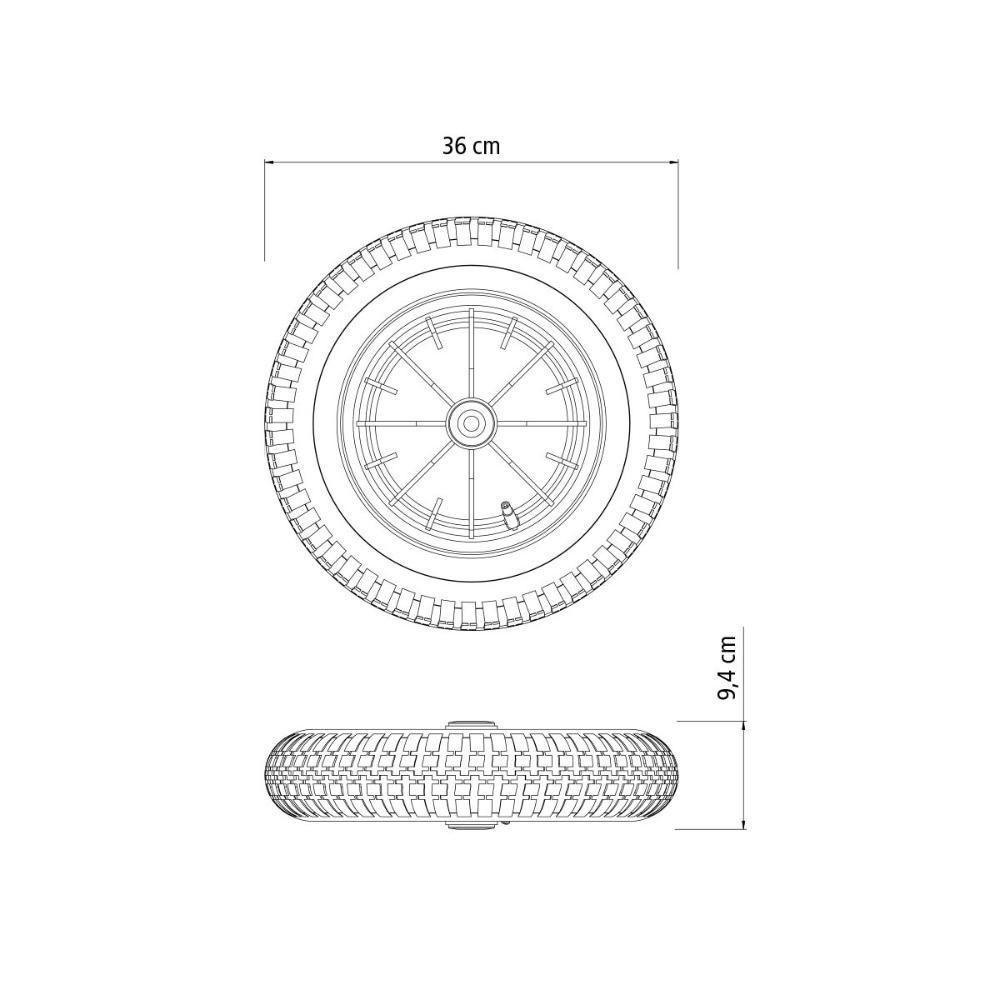 Pneu Com Câmara Tramontina 3.25-8 Polegada Com Roda E Bucha Plásticas - 8