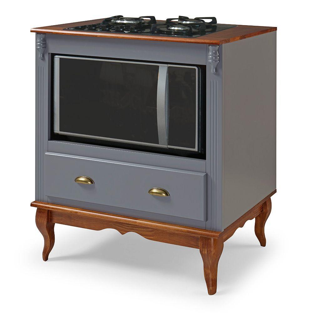 Balcão Cooktop Com 1 Gaveta E 1 Nicho Hannover - M560716 Cor Laca - Cinza - 1