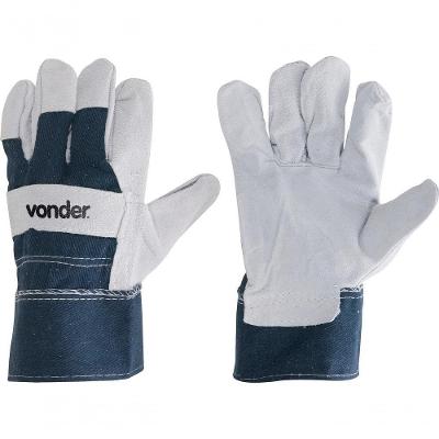 Luva Mista 7Cm Palma Raspa Dorso Jeans Ca29890 - Vonder