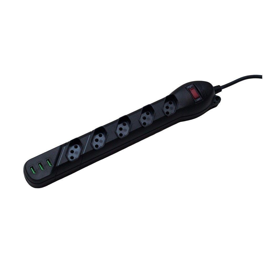 Filtro De Linha 5 Tomadas + 3 Usb Qfl5u Bivolt Qualitronix - 1