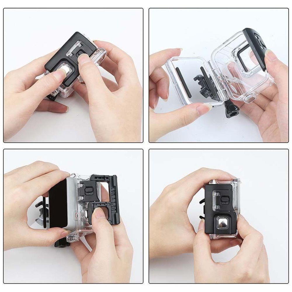Caixa Estanque Fechada Sem Remoção Lente GoPro 7 White e Silver - 2